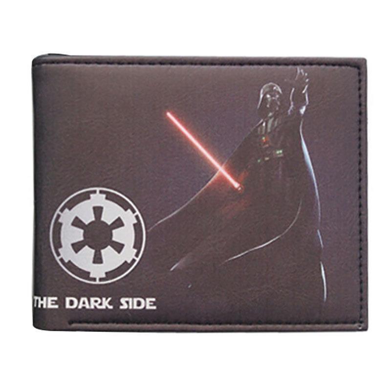 Cartera de Star Wars alrededor del cine y la televisión, guerrero negro, soldado blanco, cartera corta de dos plegados, cartera PU para hombres adolescentes