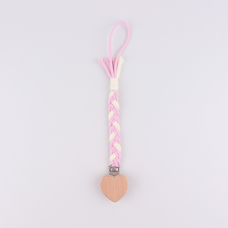 Macrame chupete de color tejido cadena anti-caída juguete recién nacido mordedor cuerda anti-caída