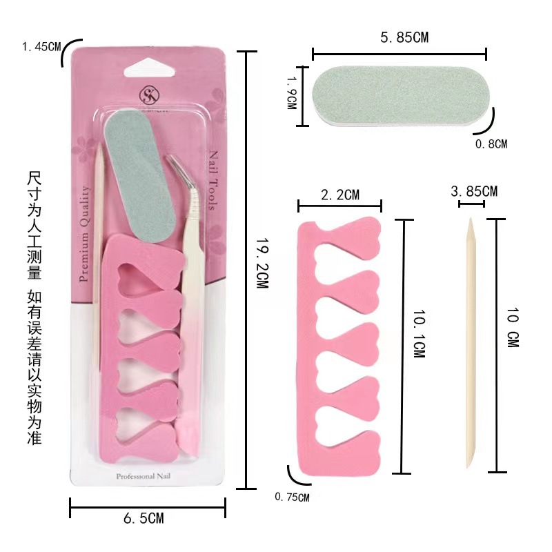 Juego de cuatro piezas de pretratamiento de lijado de piel muerta para uñas