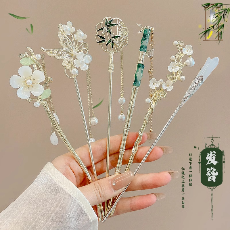 Nuevo estilo chino de madera pinzas de cabello para mujeres estilo antiguo chino cheongsam pinzas de cabello accesorios pinzas de cabello simple tocado moderno accesorios para el cabello