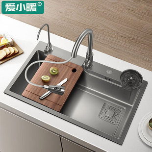 Copper basin, pull-out faucet, washbasin, cold and hot water, bathroom, washbasin, white faucet Specification drawing