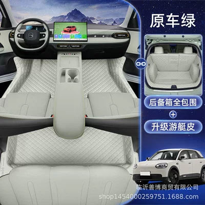 Mats for the New Qq3 Modified | Modelə uyğun ayaqaltı - chery-qq3-ev-package-original-car-green-floor-mat-all-inclusive-trunk-mat