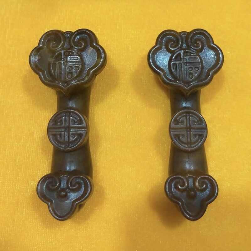 直播供货仿古做旧工艺品岫玉做旧 古风配饰 福字吉祥套盒玉牌批发|undefined