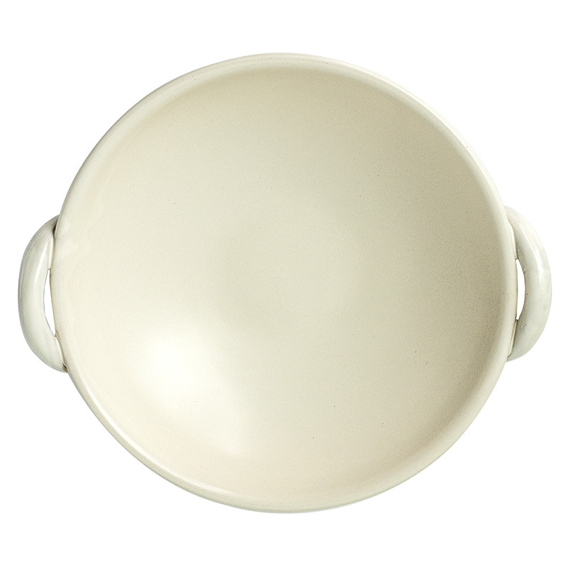 Cazuela gruesa práctica, olla de cerámica de alto valor, papilla resistente a altas temperaturas, con mango que no es fácil de romper, vajilla de caldera de fuego doméstica