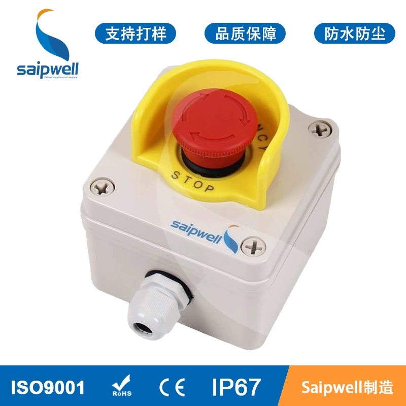 Панель кнопки аварийной остановки Spwell SA-1L-1010S, полный комплект, распайка блока питания, IP66 водонепроницаемость