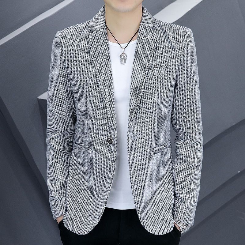 男士韩版修身型西服男春春秋帅气个性ins小西装潮流休闲百搭外套|undefined