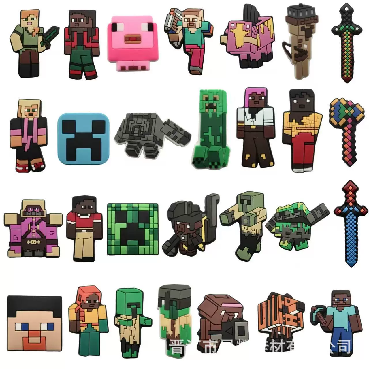 跨境我的世界洞洞鞋鞋花鞋扣可拆卸鞋饰热销款花园鞋装饰扣批发