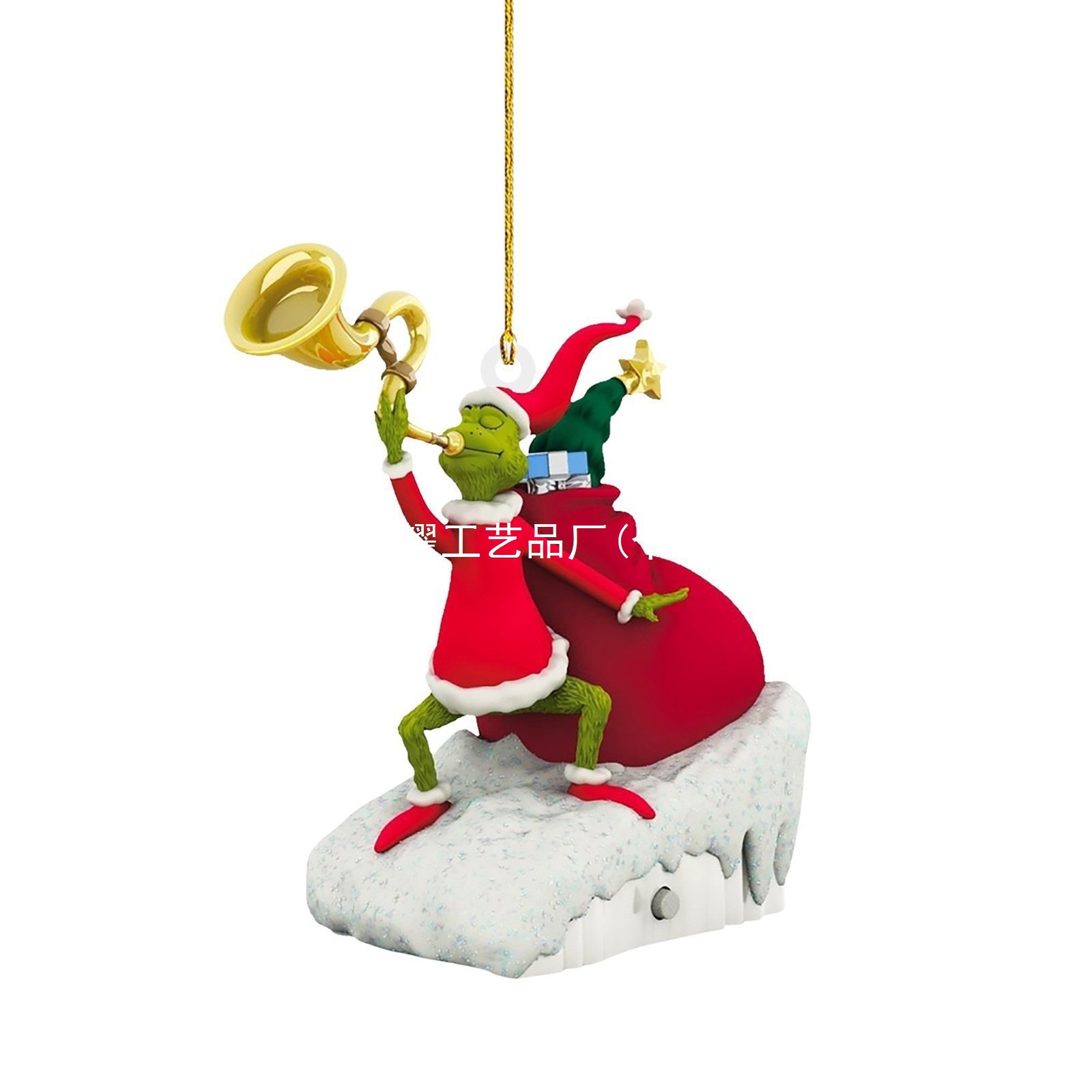 Colgante transfronterizo nuevo 2D2026 explosivo monstruo de pelo verde decoración de Navidad colgante acrílico colgante de dibujos animados árbol de Navidad colgante image 3