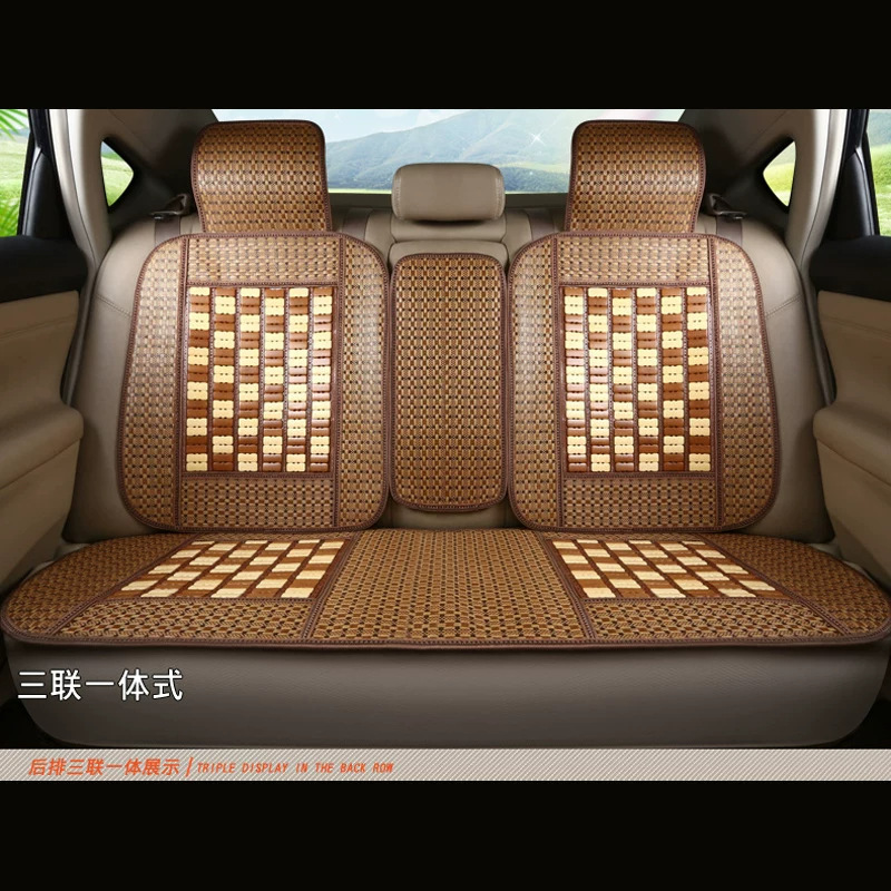 Rear 3-Seater Car Seat Cushion, Summer Bamboo Breathable Cooling Pad, Single Seat Cover for Small Cars, Suvs, and Pickup Trucks