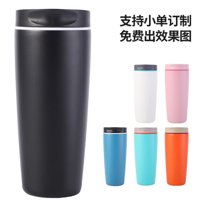 蓋付きステンレスコーヒーカップ、オフィス用密閉ポータブル魔法瓶カップ、保冷ウォーターカップ、大口径ミルクティーカップ|undefined