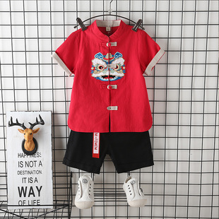 Hanfu Boys Summer 2024 New Children's Tang Suit Chinese Style Baby Boys Summer Outfit Set Little Boys Summer Traditional Fashion