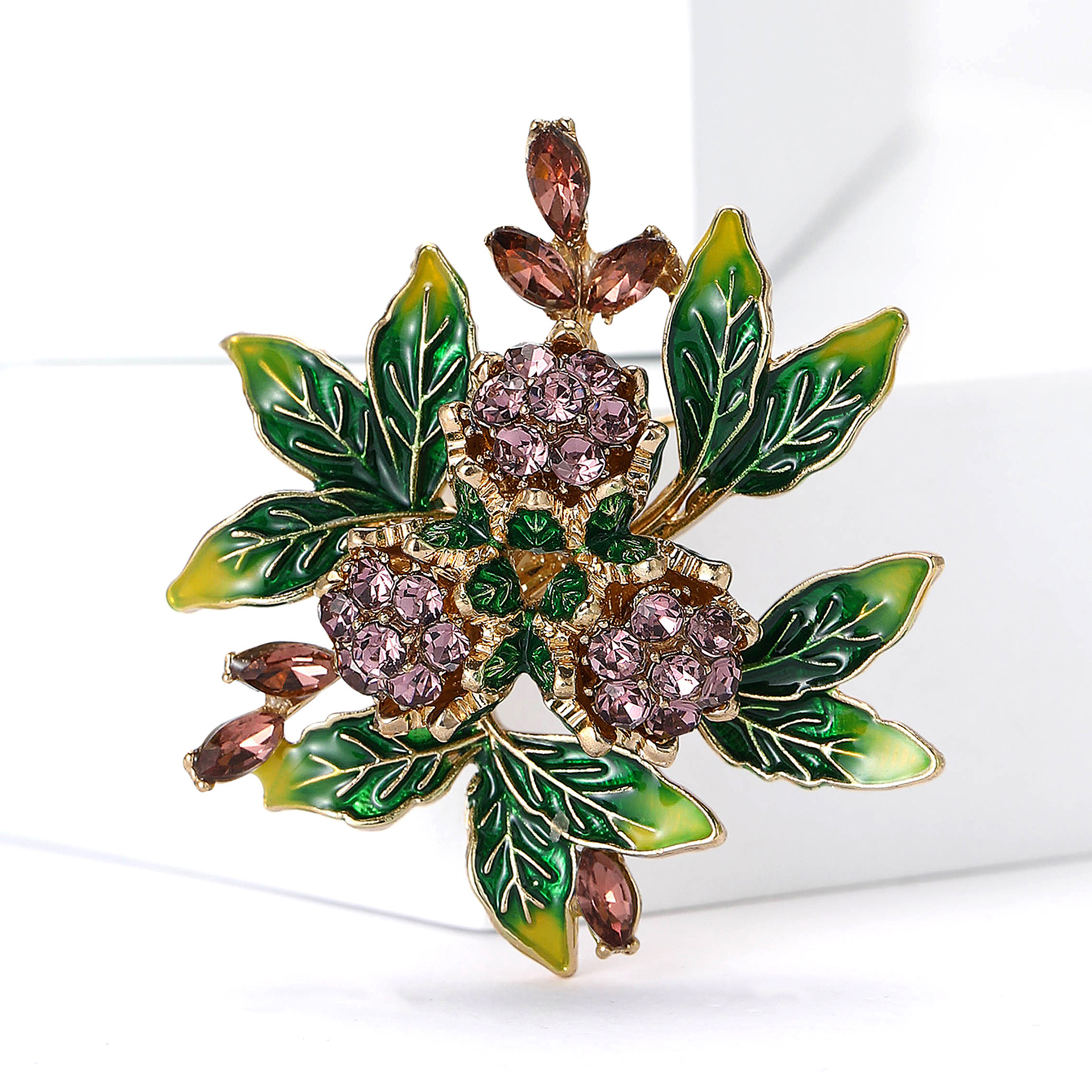 Street, Shopping Occasion Vintage Style Pin Leaf Flower Alloy Rhinestones Women's Brooches