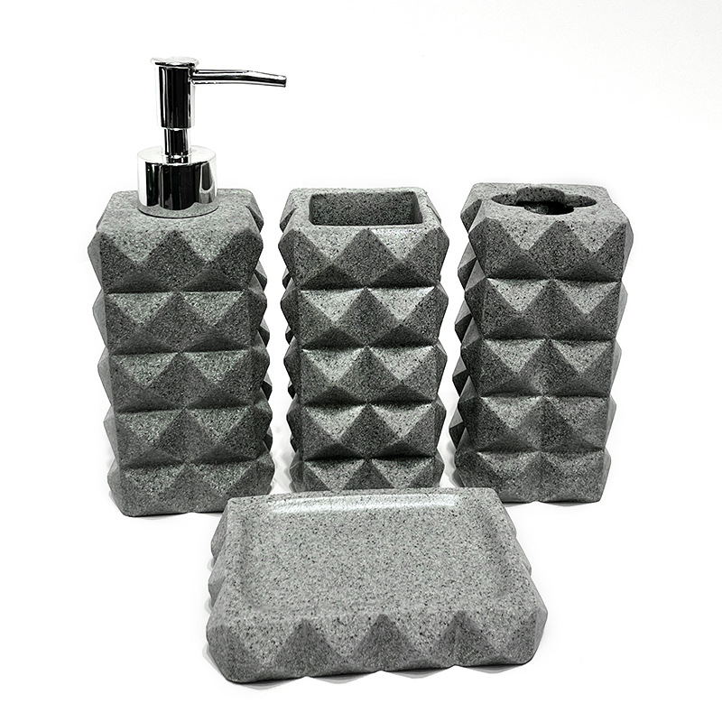 Hotel de moda nórdico en el hogar baño conjunto de baño de resina de arenisca imitación baño de cuatro piezas botella de desinfectante de manos