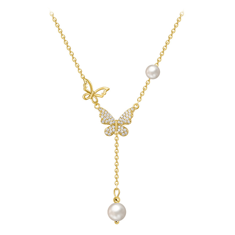 Collier Papillon Perle Necklace Showcase