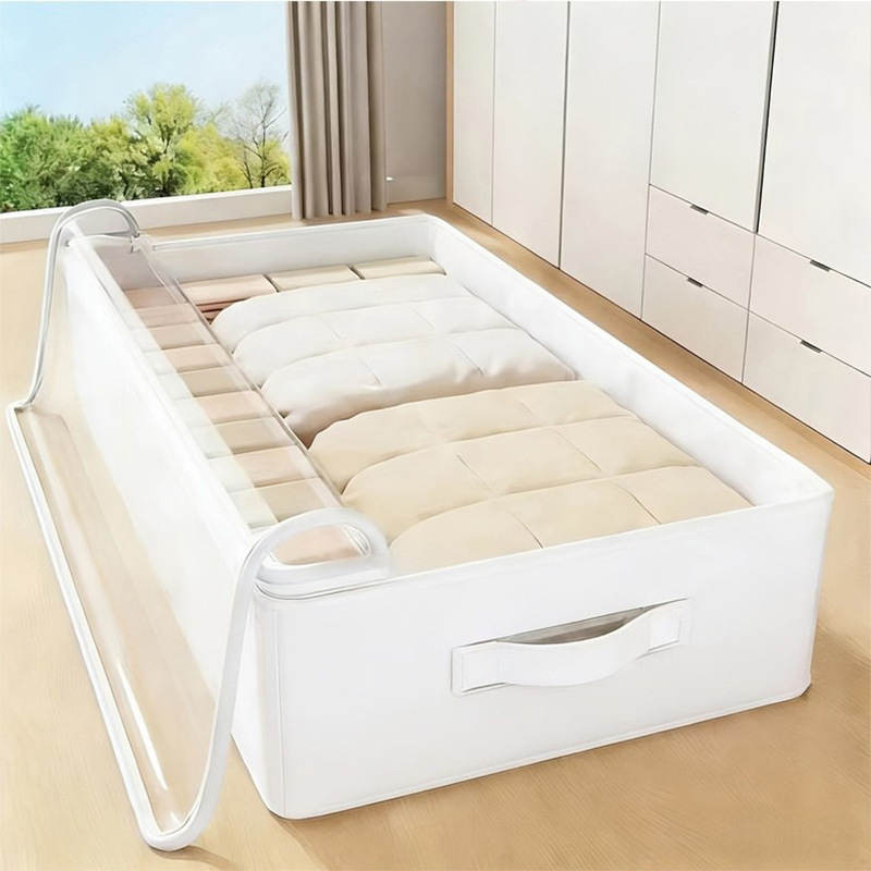 Under-The-Bed Storage Box, Large Capacity, Flat, Household Clothing and Quilt Organizer, Foldable Wardrobe Storage Box