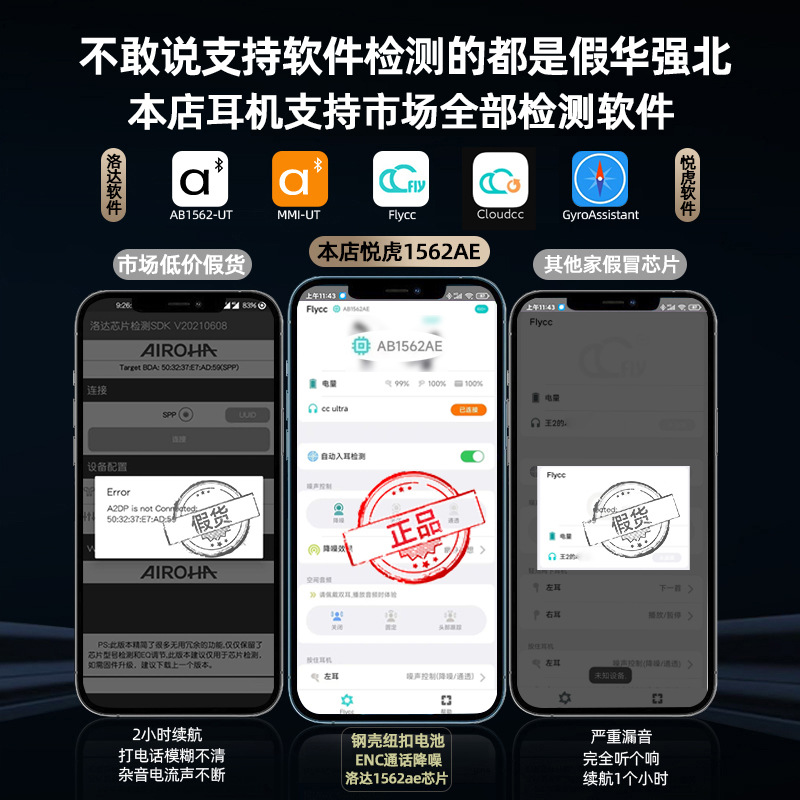 华强北洛达悦虎1562AE三代四代降噪适用苹果安卓华为无线蓝牙耳机详情8