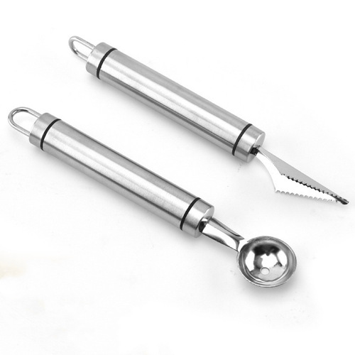 Stainless steel fruit scoop baller watermelon scoop baller carved knife fruit cutting tool platter ice cream tool watermelon spoon