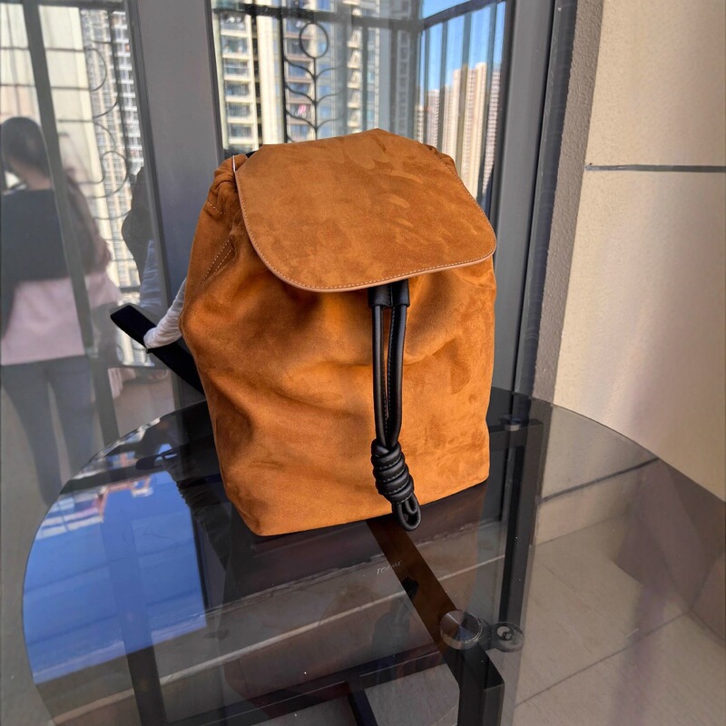 Wang Yibo Same-style Luojia Genuine Leather Frosted Cowhide Large Capacity Backpack New Arrival Flamenco Backpack for Men and Women