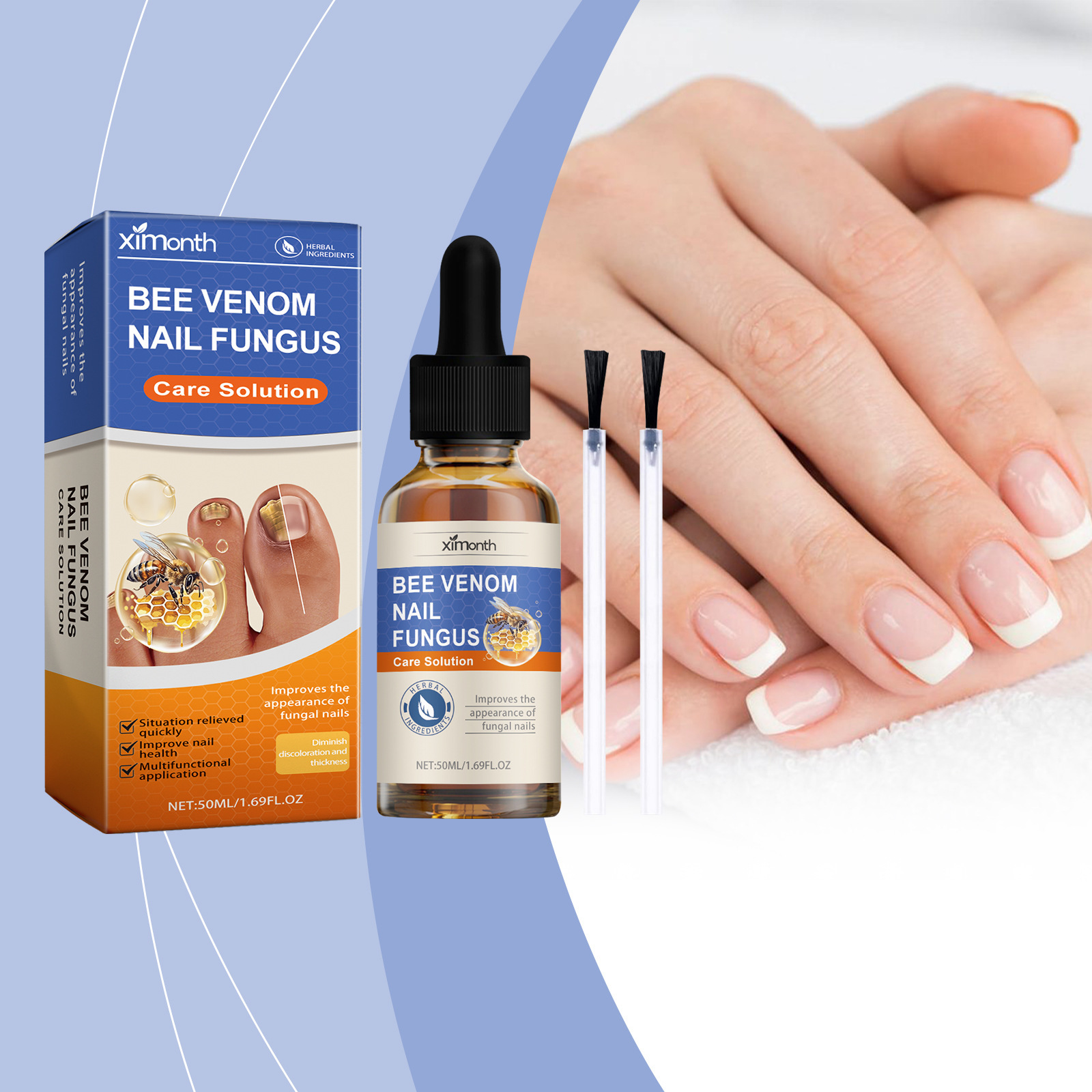 Ximonth Nail Care Solution: Gentle Cleansing, Moisturizing, and Nourishing Solution for Nails, Hands, and Feet