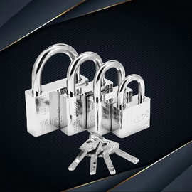 厂家直销仿不锈钢四方叶片锁 同开 单开 一把锁开多把挂锁