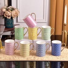 欧式轻奢骨瓷马克杯家用·办公室结婚伴手礼陶瓷咖啡杯碟杯礼盒装