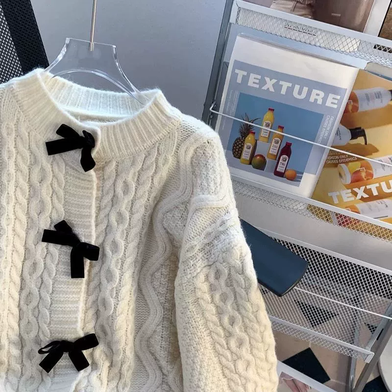 Sweater with bow, autumn jacket, cardigan