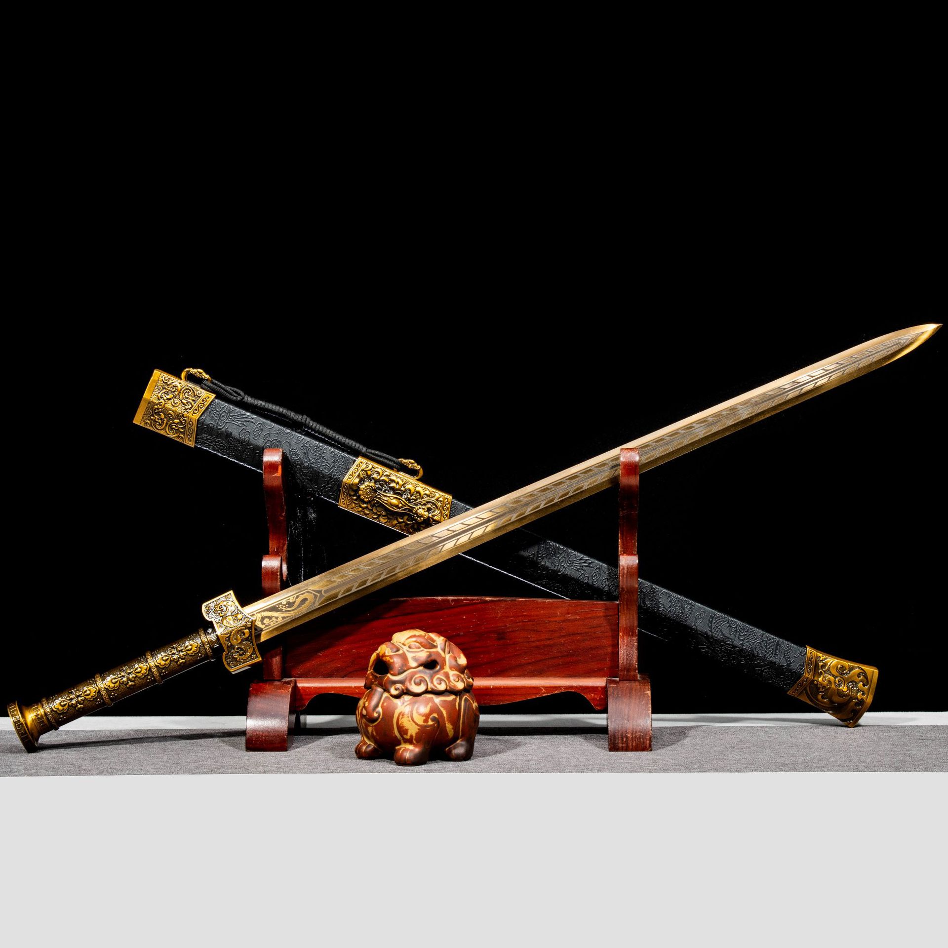 龙泉市刀剑影视六面春秋秦汉剑防身冷兵器一体硬宝剑唐清剑未开刃