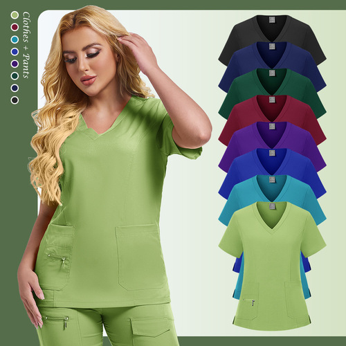 Cross-border short-sleeved pet beauty hospital dentists brush hands and wash clothes set operating room nurse work clothes