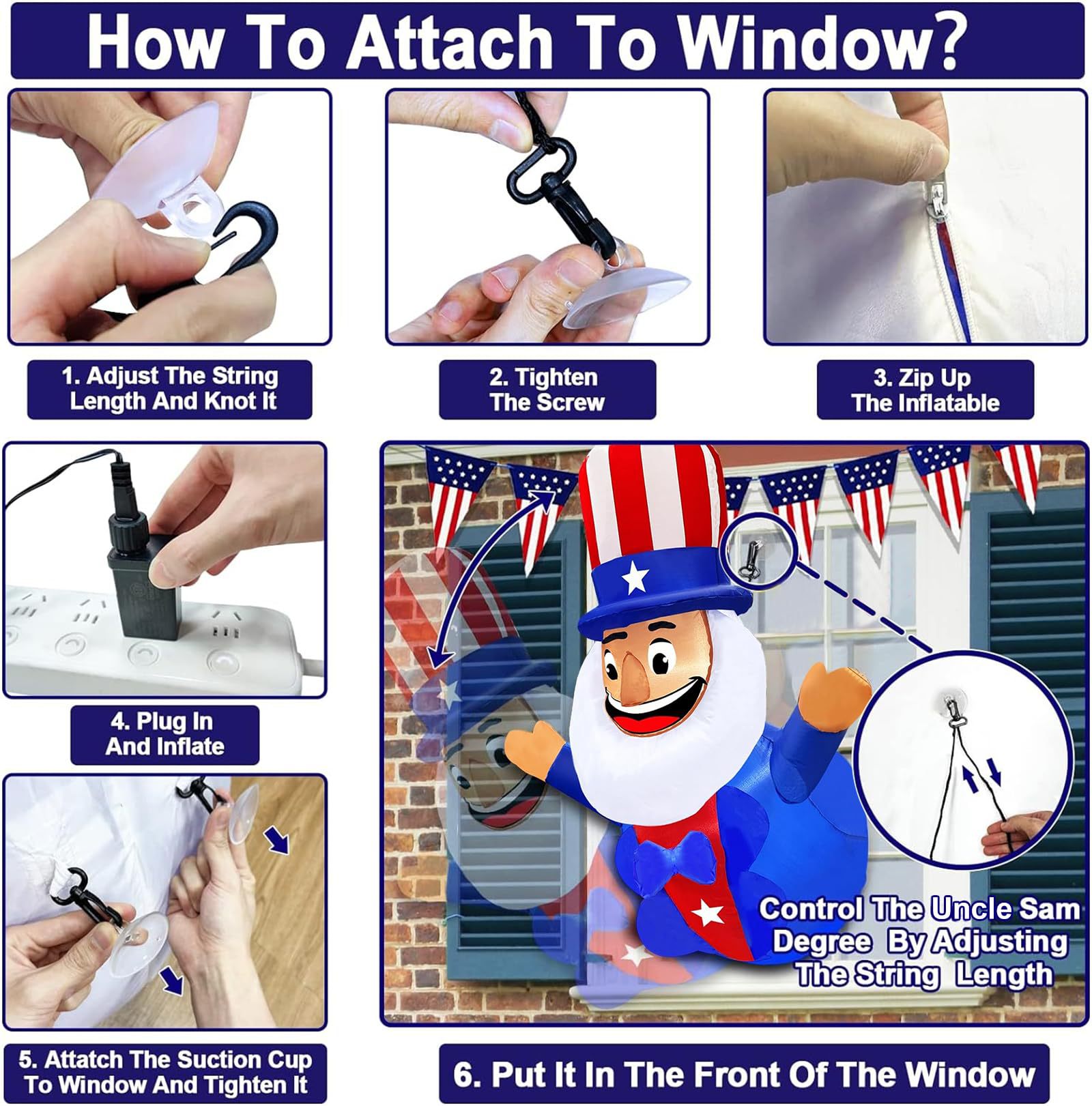 4 Ft Uncle Sam Lean Out from W