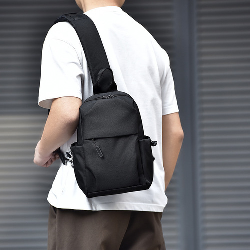 New men's casual Oxford cloth chest bag, simple and trendy, thick single-shoulder crossbody bag, student travel small bag backpack