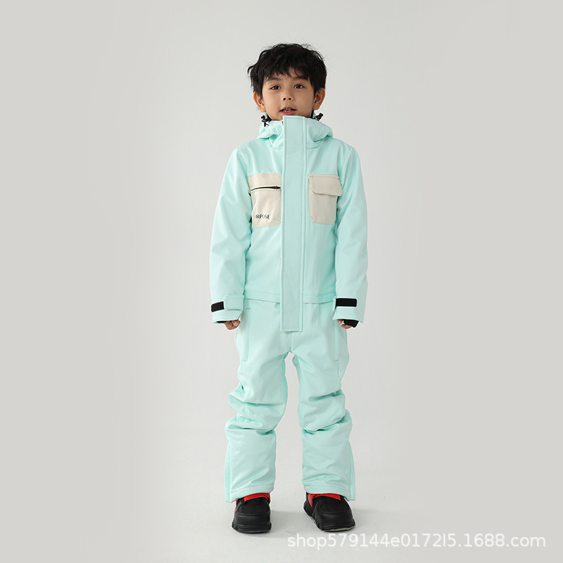 Airpose niños de una sola pieza traje de esquí niños y niñas tablero doble tablero impermeable cálido engrosado bebé traje de esquí