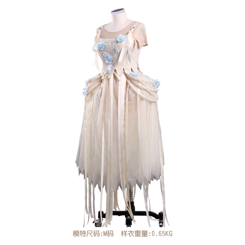 新品亚当斯一家cos星期三伊妮德杏色礼服裙cos美剧cosplay万圣节|undefined