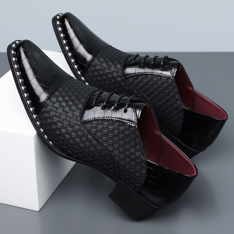 Amazon's Hot-Selling Cross-Border Large-Size Spring New Men's Pointed-Toe High-Heeled Shoes British-Style Business Casual Shoes 660131 Amazon's Hot-Selling Cross-Border Large-Size Spring New Men's Pointed-Toe High-Heeled Shoes British-Style Business Casual Shoes 660131