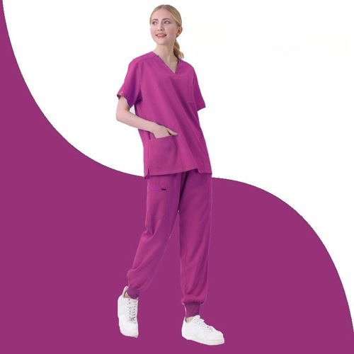 Amazon elastic surgical gown wholesale V-neck short-sleeved hospital nurse uniform suit female operating room hand washing clothes