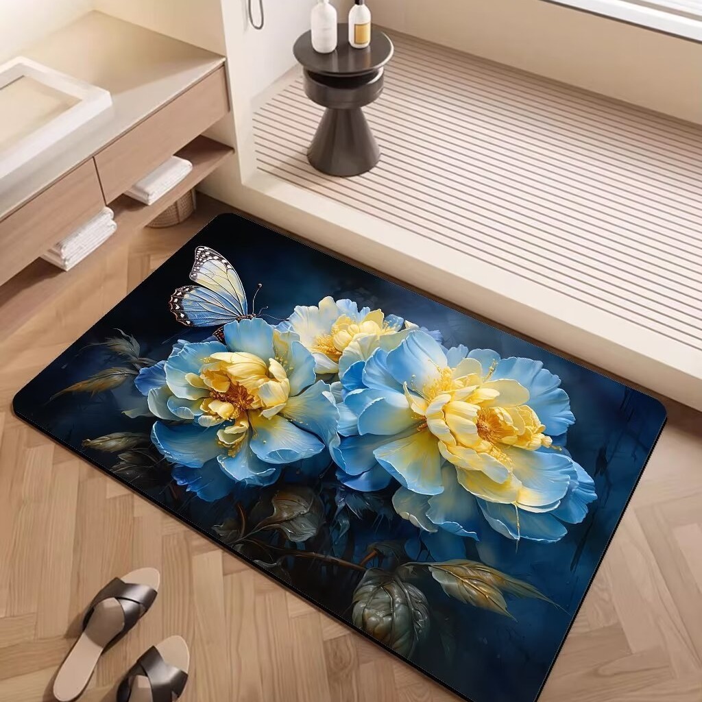 3d Flower Bath Rug Non-slip Absorbent Mat For Bathroom And Kitchen_voghion.com