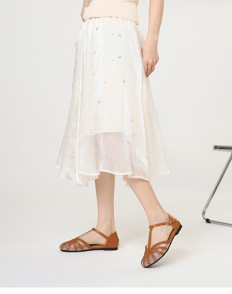 Damen Sandalen Mit Riemchen Aus Geflochtenem Mesh Für Den Sommer_voghion.com