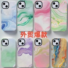 欧美油画风iphone14双层菲林壳苹果17手机壳16promax硬壳保护套11