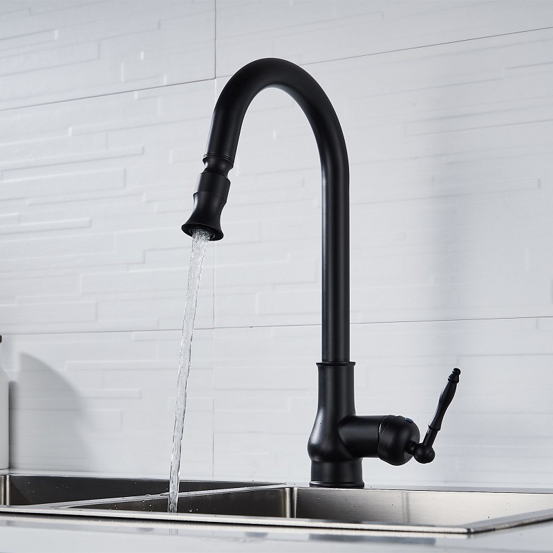 Grifo Extraíble de Cocina Retro de Cobre, Mezclador de Agua Fría y Caliente, para Cocina image 22