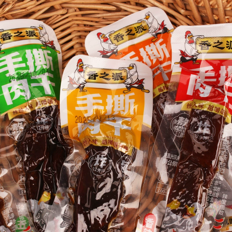 Ароматный пирог ручной рваный сушеный мясо 15 г пряный, готовый к употреблению в пакетиках для повседневных закусок с медовым соусом