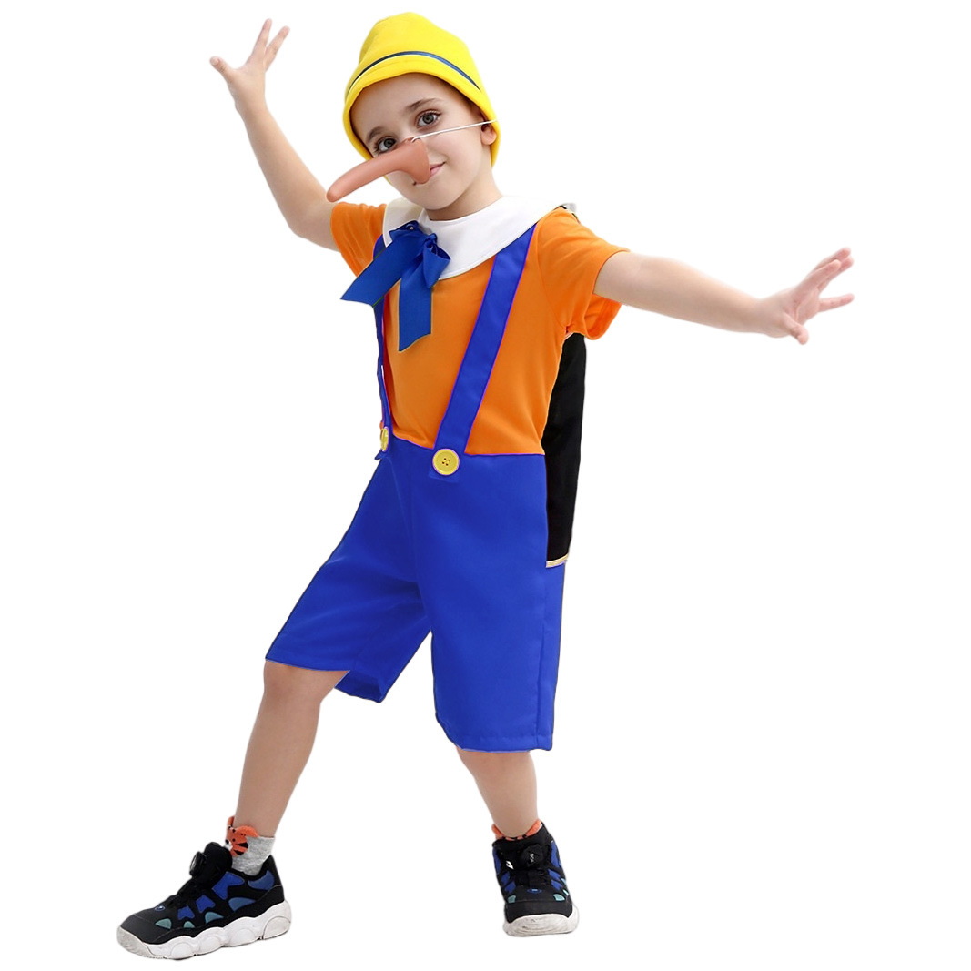 [Oferta Especial] Disfraz Infantil de Pinocho de Nariz Larga para el Día del Niño, Disfraz de Cosplay de las Aventuras de Pinocho para Halloween