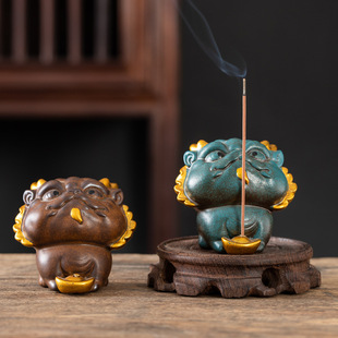 Ceramic Cute Dragon Incense Holder Year of the Dragon Gift Incense Holder Q Version Ceramic Incense Holder Backflow Incense Sandalwood Xizang Incense Gift