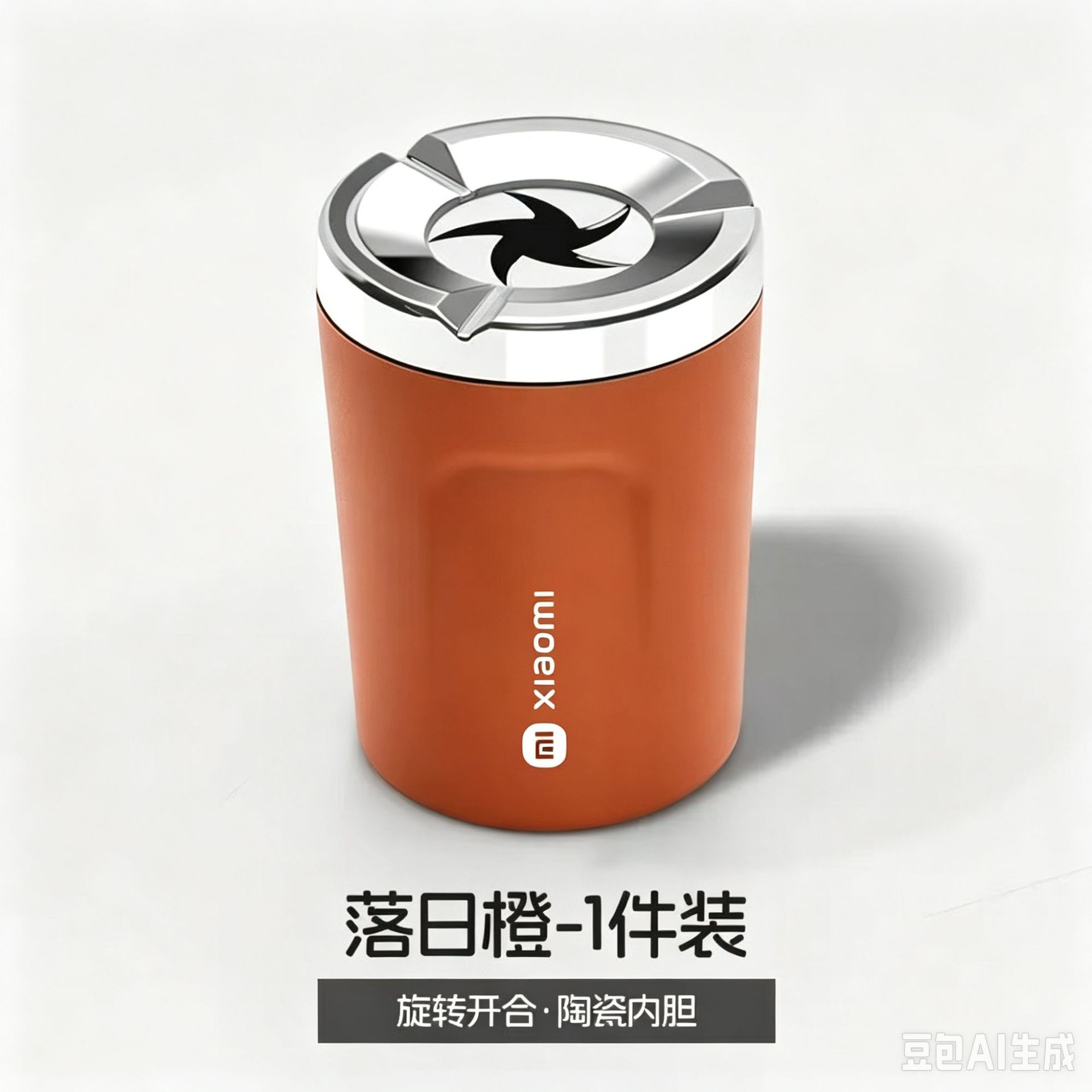 Sealed rotating car ashtray, anti-ash flying metal, creative high-end in-car ashtray, anti-drop device