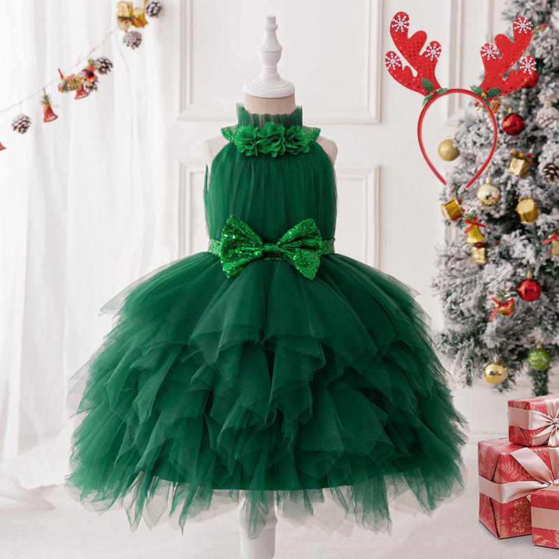 Vestido de niña Santa nevera vestido vestido de niños vestido de princesa de dibujos animados vestido de navidad cos show