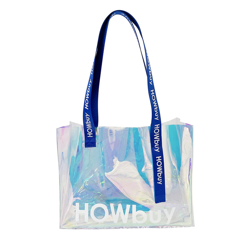 Bolsas láser se pueden personalizar bolsas de plástico de PVC bolsos de regalo transparentes de alta gama bolsas de regalo tpu deslumbrantes bolsas de gelatina personalizadas