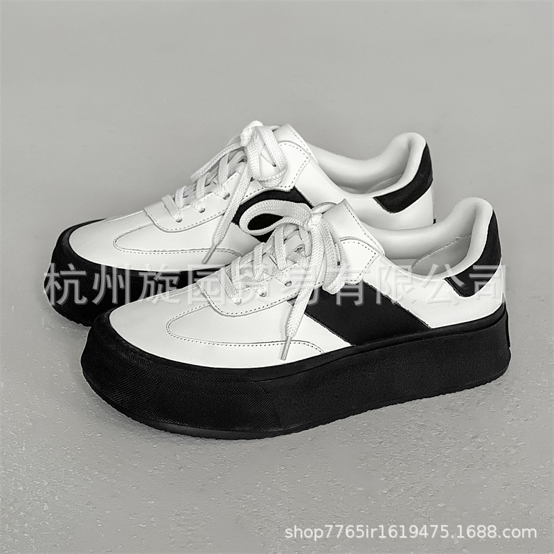 3297熊猫德训鞋男士百搭鞋子夏季新款厚底增高板鞋原创小众歪头鞋