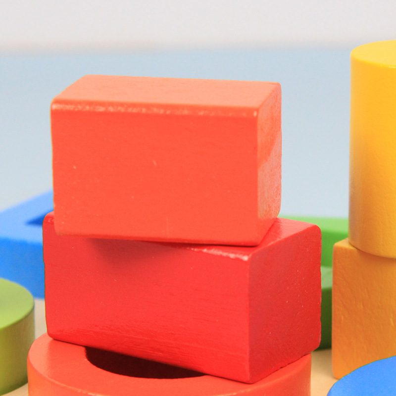 Forma a juego tridimensional bloques de construcción de madera rompecabezas juguetes de color educación temprana rompecabezas Comercio exterior Exportación niños iluminación