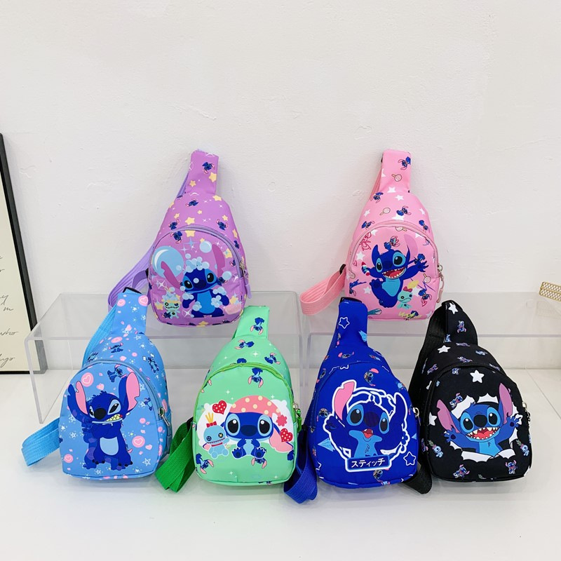 Cross-Border Children's Chest Bag 2026 New Model Stitch Cartoon Bag for Little Boys and Girls, Small Crossbody Shoulder Bag