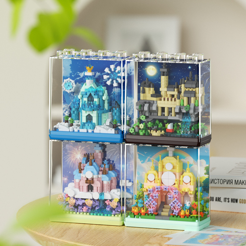 Chao Le Chuang 2024 New Dream Castle Villa Garden House Building Blocks 7309-7312 Wholesale a generation of hair