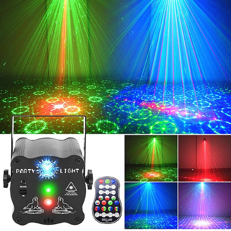 New Mini Laser Light Stage Light Ktv Bar Dj Voice Controlled Flash Light Decorative Starry Sky Projection Light Atmosphere Light