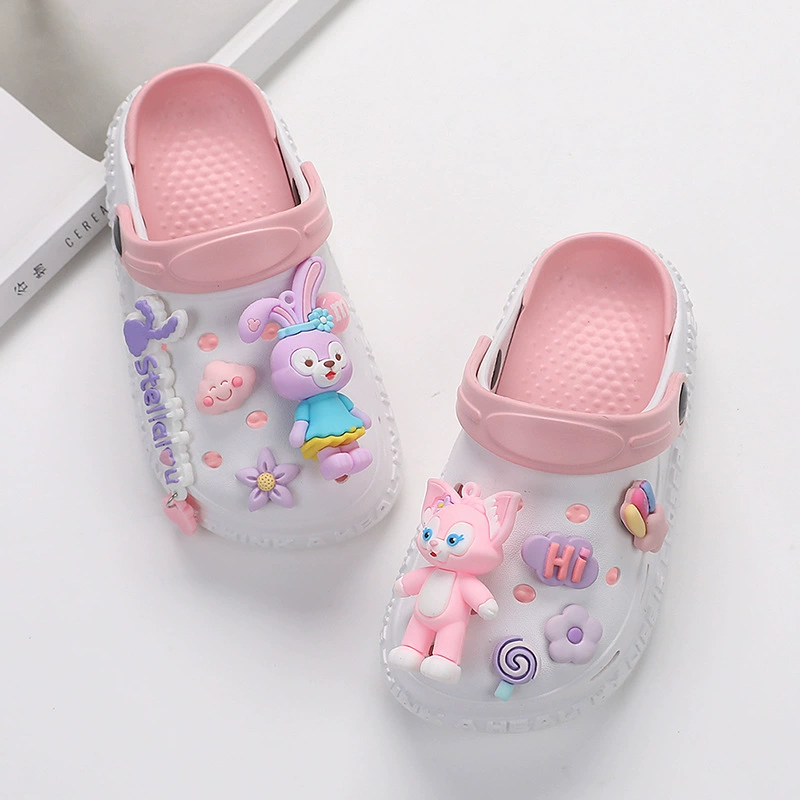 Детские летние пляжные шлепанцы-сабо для девочек, нескользящие, закрытые, для улицы и дома, для купания.